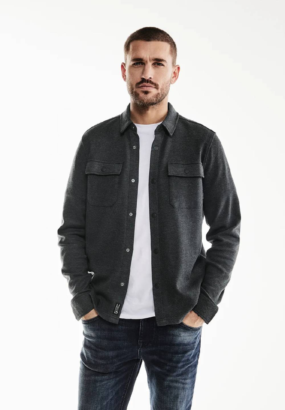 Street One Overshirt in Melange Optik