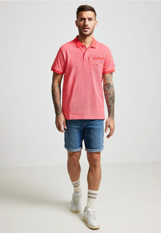 Street One Oxford Polo Mit Brustprint