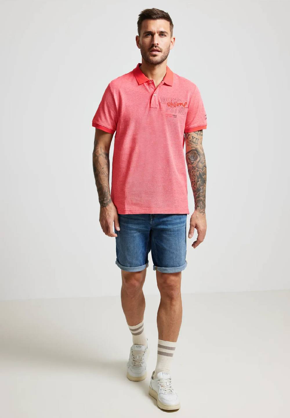 Street One Oxford Polo mit Brustprint