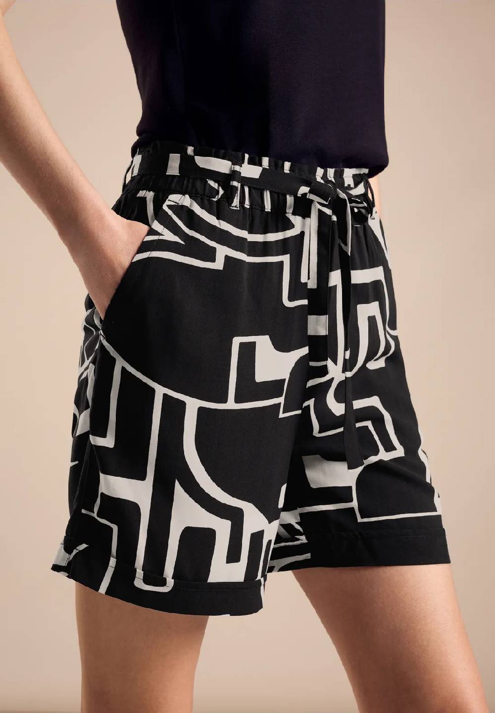 Street One Paperbag Shorts mit Print