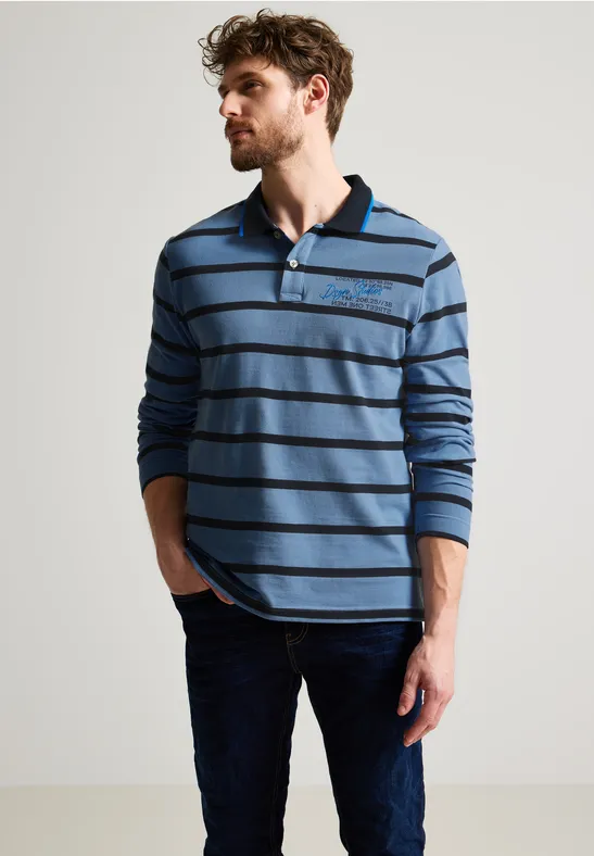 Street One Piqué Langarmpoloshirt