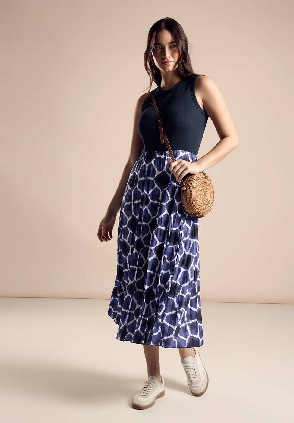 Street One Plissée Kleid mit Print
