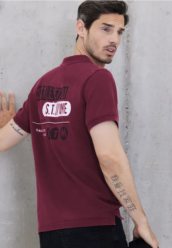 Street One Poloshirt In Washed Optik