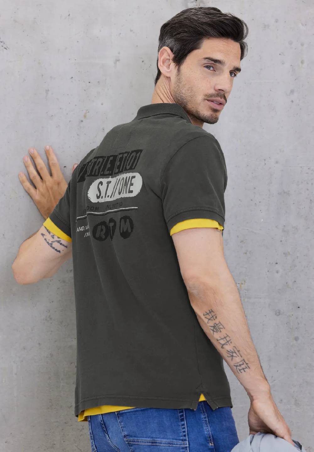 Street One Poloshirt In Washed Optik