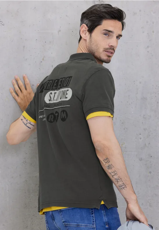 Street One Poloshirt In Washed Optik