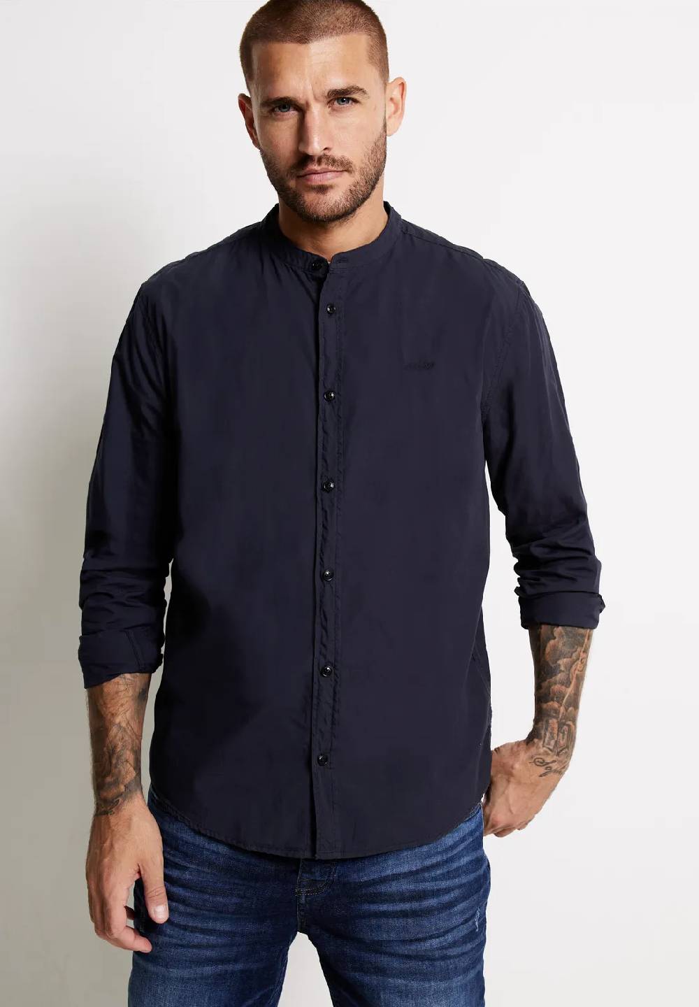 Street One Popelinehemd mit Stehkragen