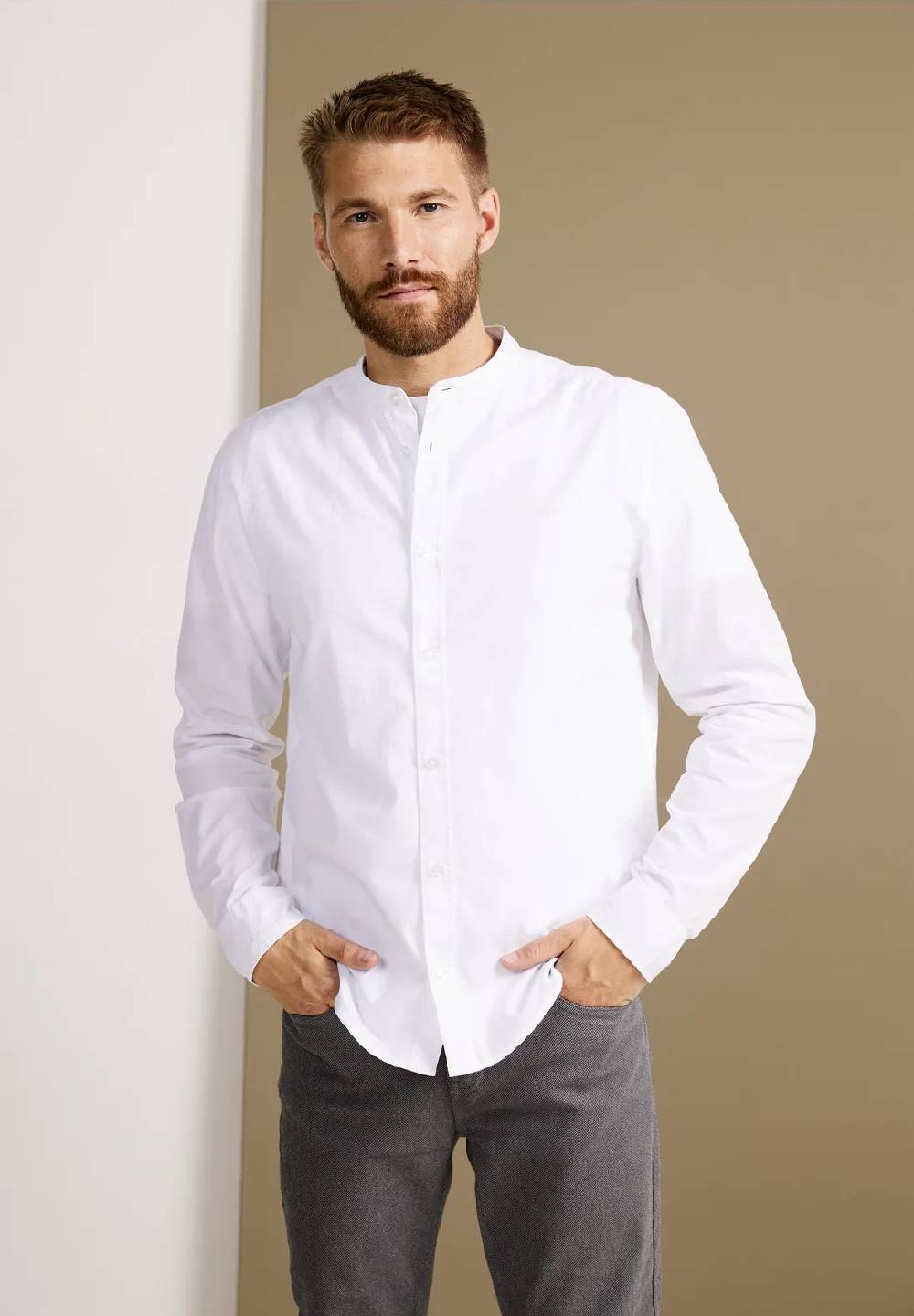 Street One Popelinehemd mit Stehkragen