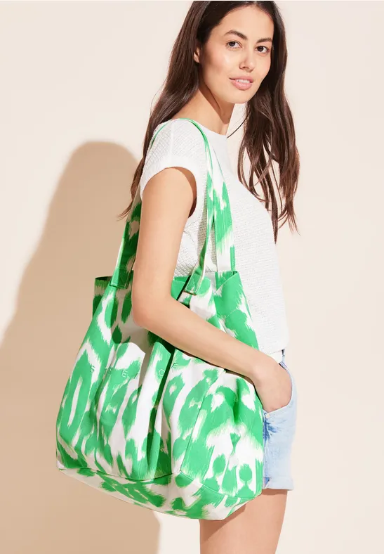 Street One Print Canvas Shopper