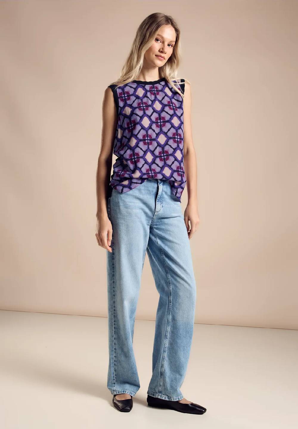 Street One Print Top im Materialmix