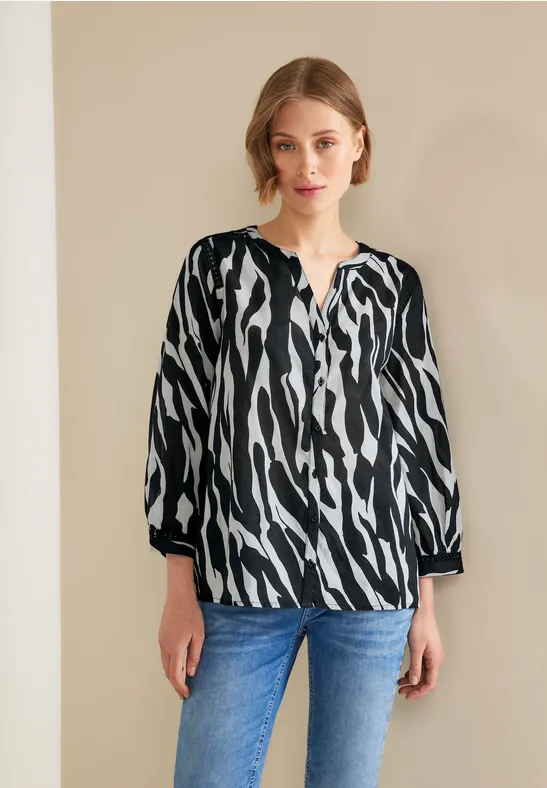 Street One Printbluse Mit Häkeldetails