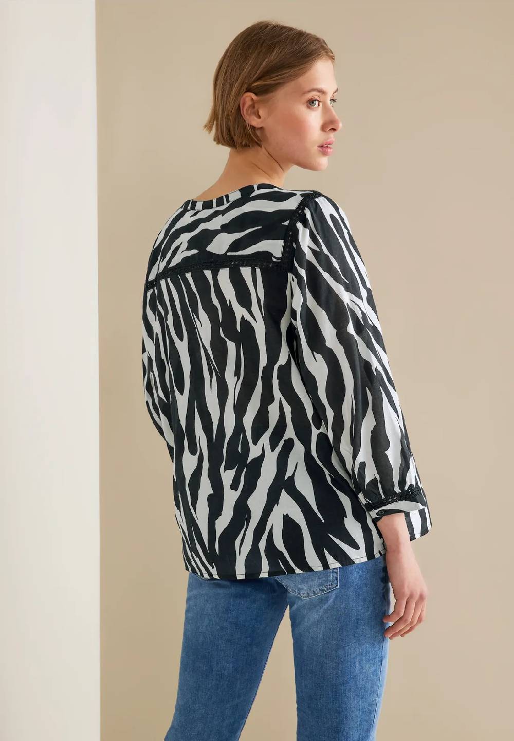 Street One Printbluse Mit Häkeldetails