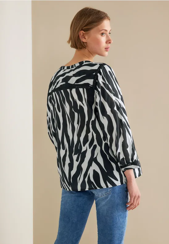 Street One Printbluse Mit Häkeldetails