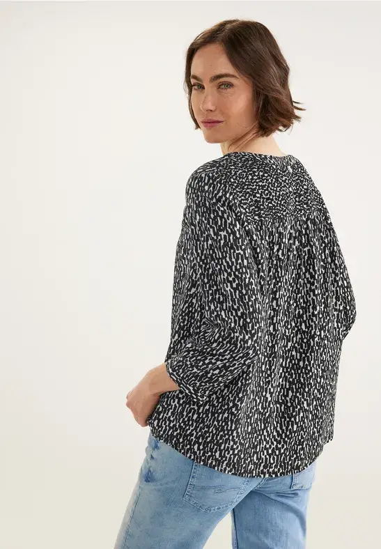 Street One Printbluse Mit Smokdetails