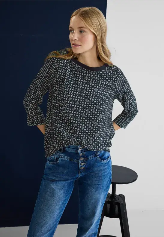 Street One Printbluse Mit Tapedetail