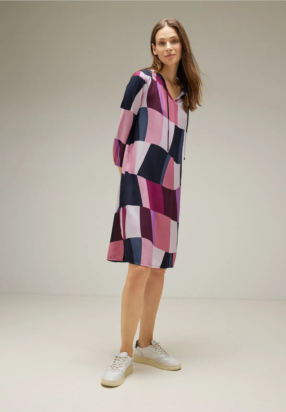 Street One Printkleid Mit Smokdetails