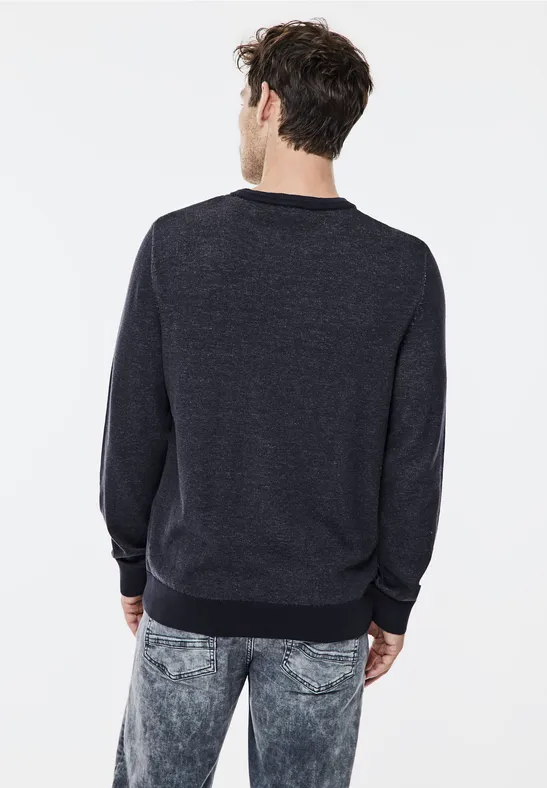 Street One Pullover In Two Tone Optik