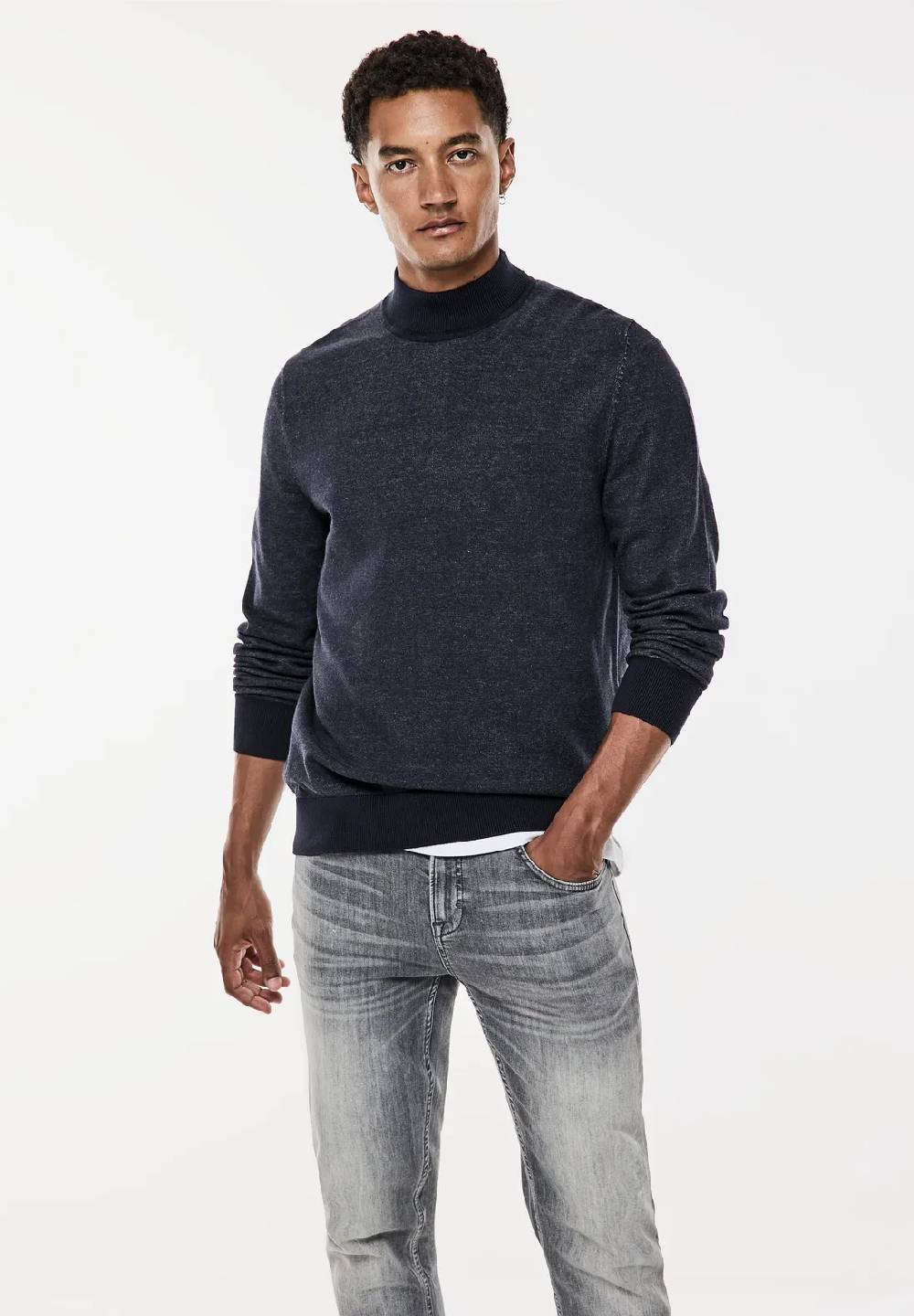 Street One Pullover in Two Tone Optik