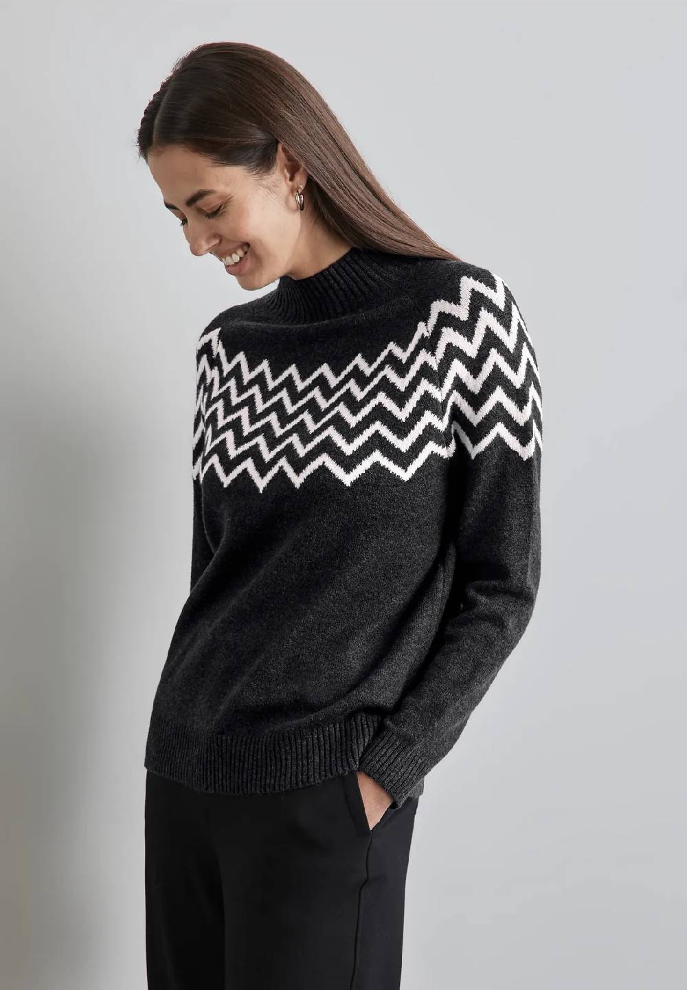 Street One Pullover mit Stehkragen