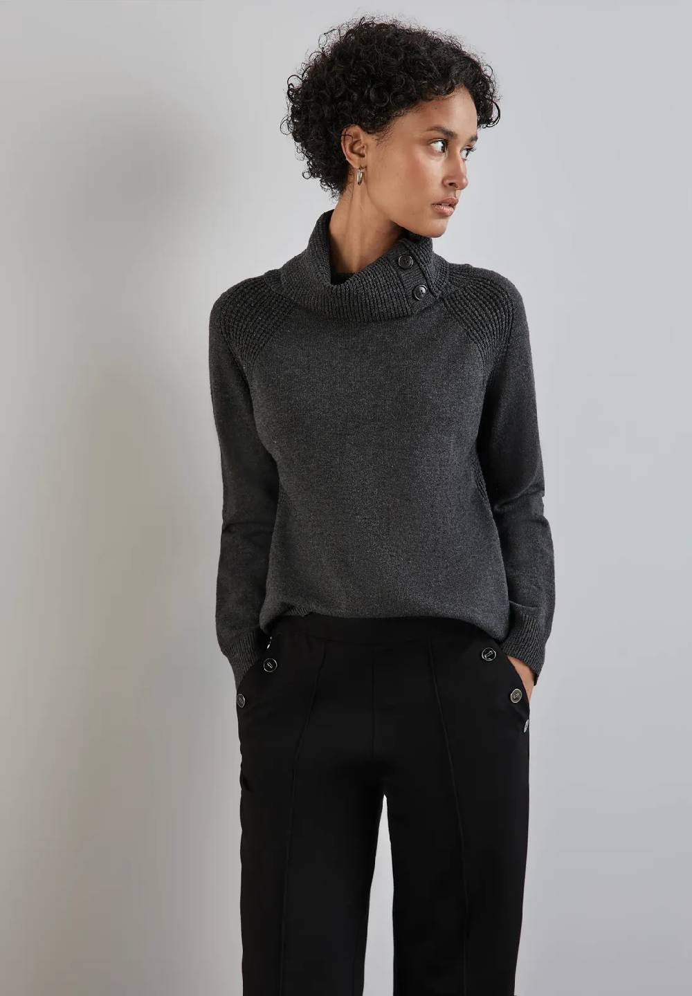 Street One Pullover mit Stehkragen