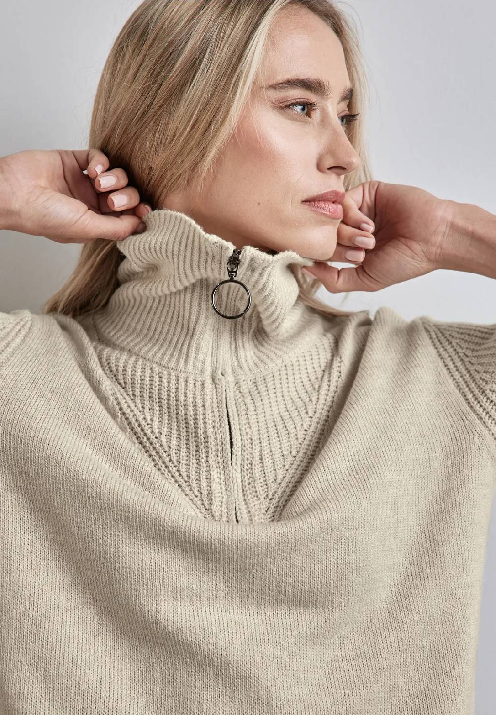 Street One Pullover mit Troyer-Kragen