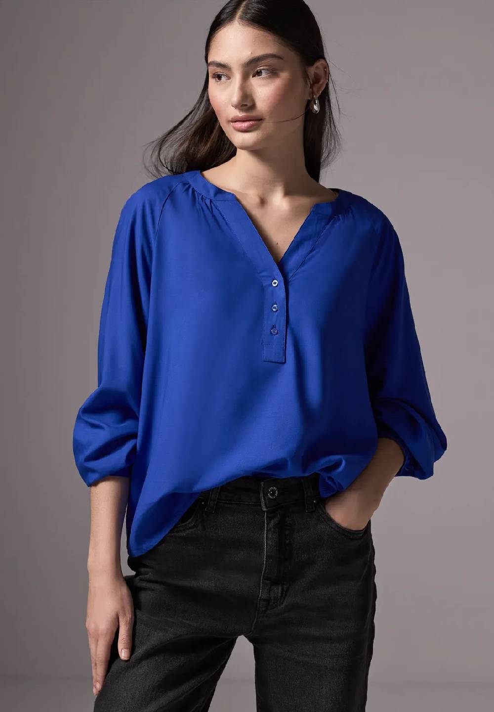 Street One Raglan-Bluse in Unifarbe