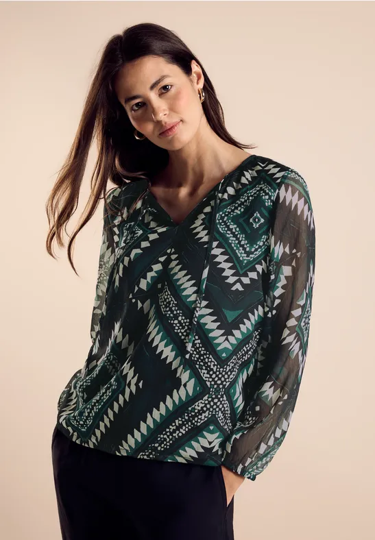 Street One Rundhals Chiffon-Bluse