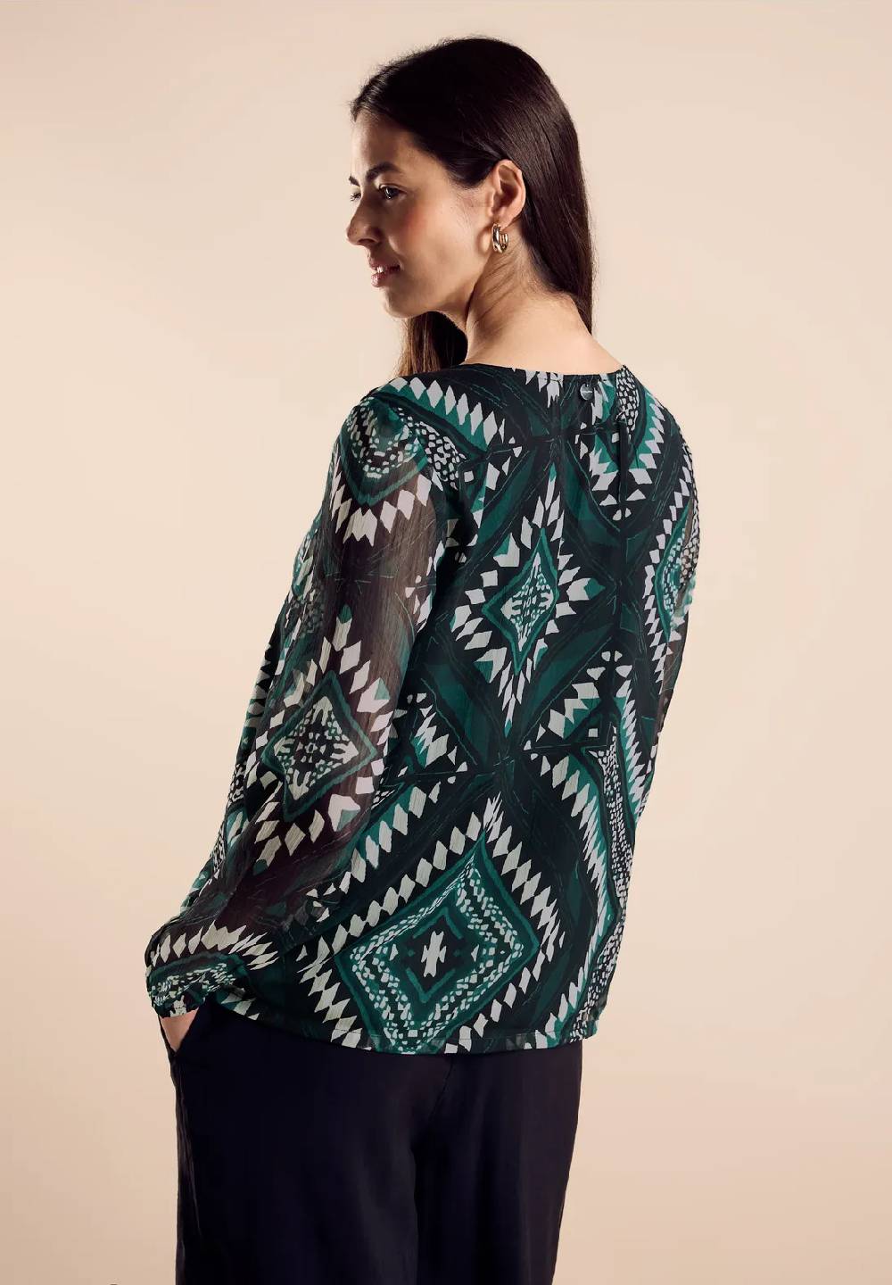 Street One Rundhals Chiffon-Bluse