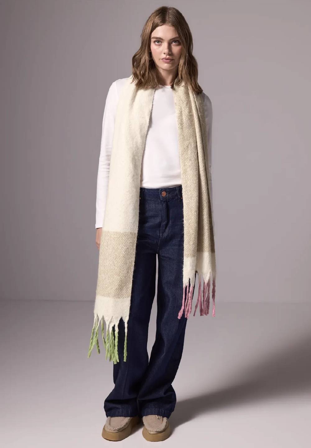 Street One Schal Mit Bunten Fransen