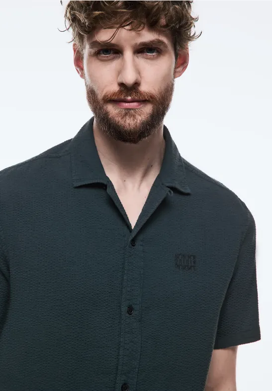 Street One Seersucker Kurzarmhemd