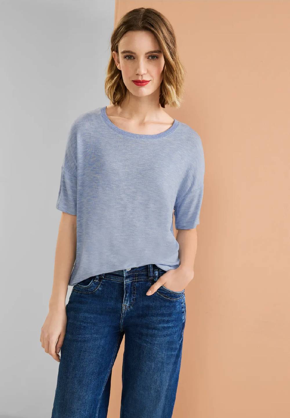 Street One Shirt in Melangeoptik