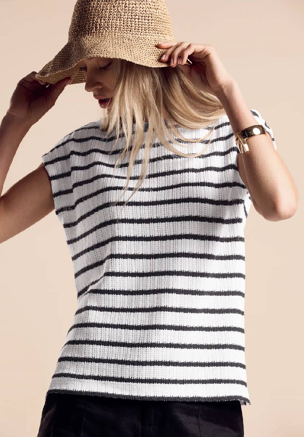 Street One Shirt in Strick-Optik