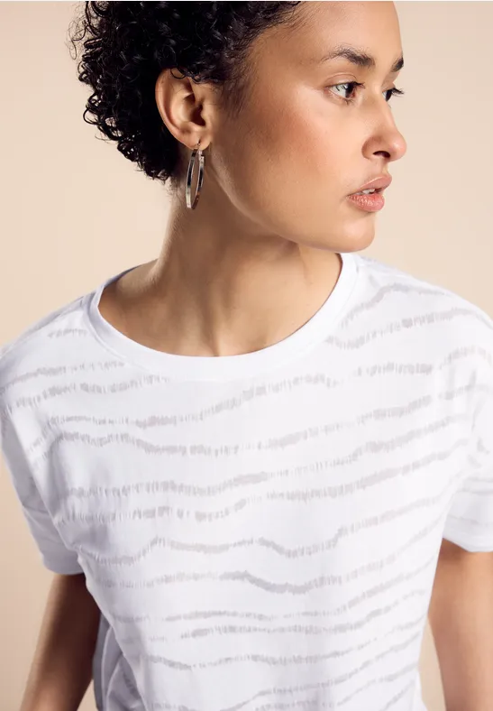 Street One Shirt Mit Burn-Out Muster