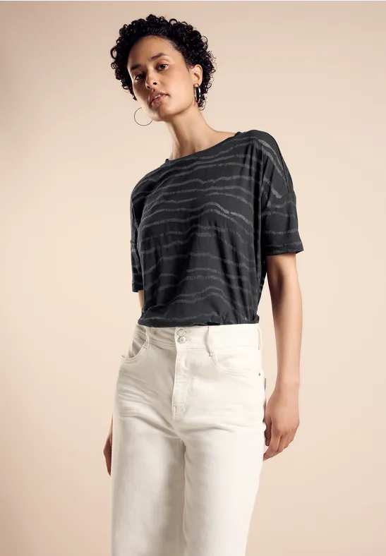 Street One Shirt Mit Burn-Out Muster