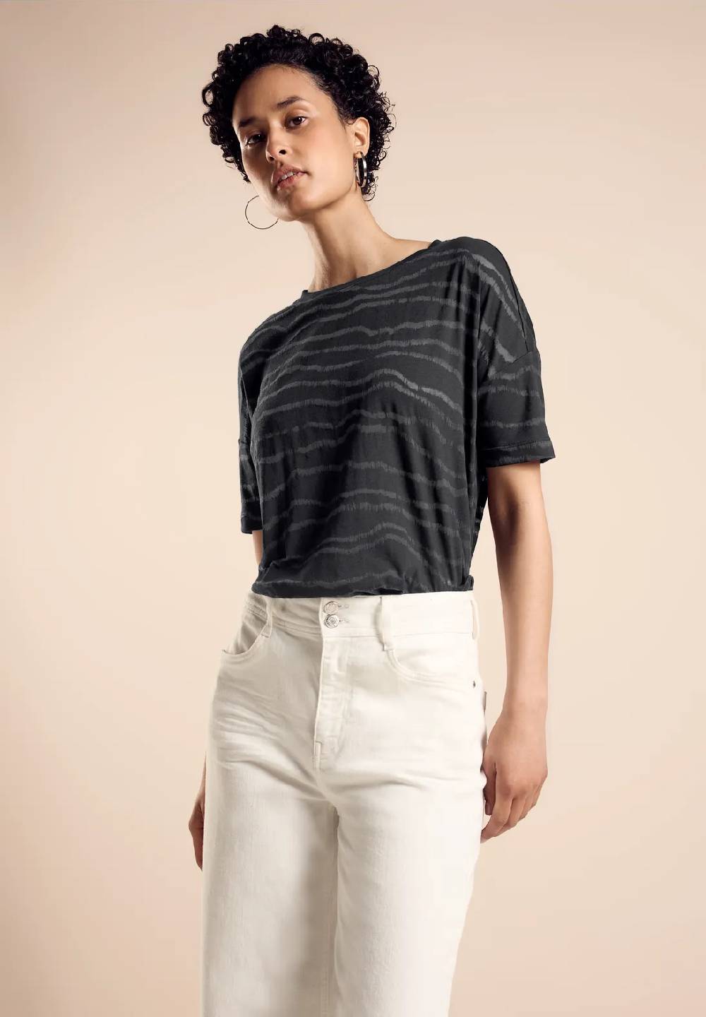 Street One Shirt mit Burn-Out Muster