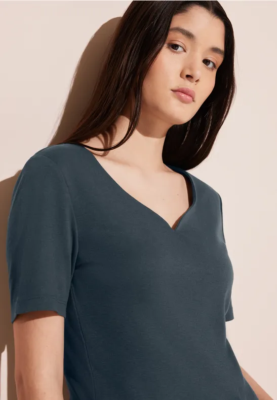 Street One Shirt Mit Herz-Ausschnitt