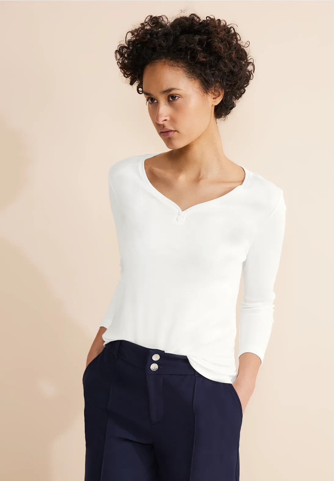 Street One Shirt mit Herz Ausschnitt