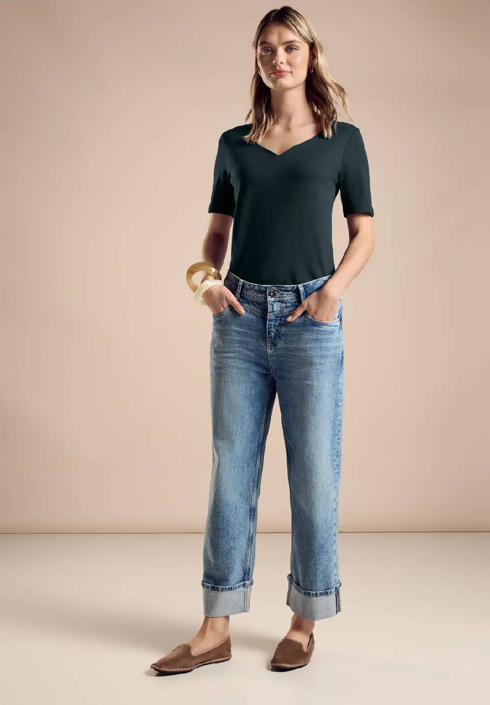 Street One Shirt mit Herz-Ausschnitt