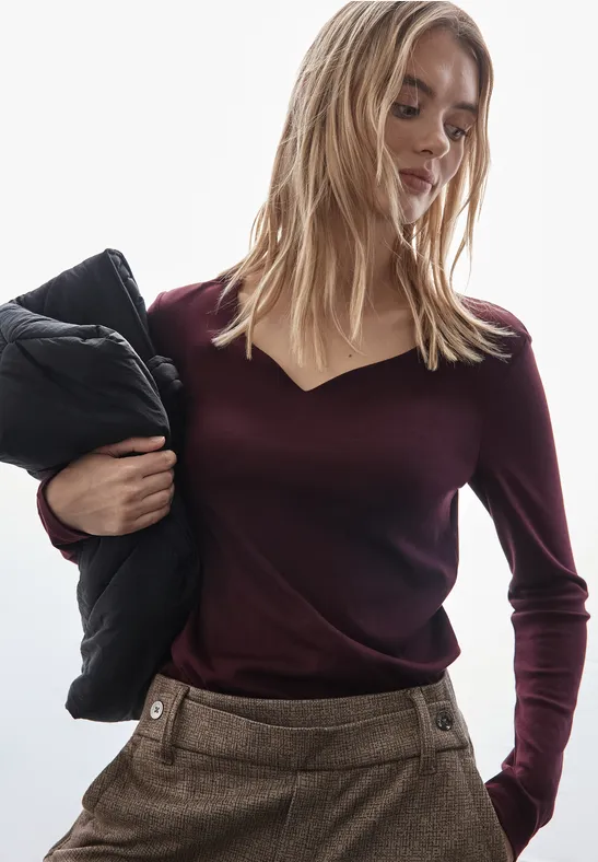 Street One Shirt Mit Herzausschnitt