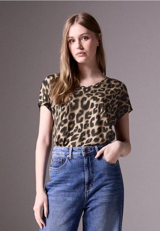 Street One Shirt Mit Leo-Print