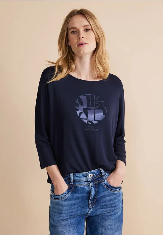 Street One Shirt Mit Schimmer Print