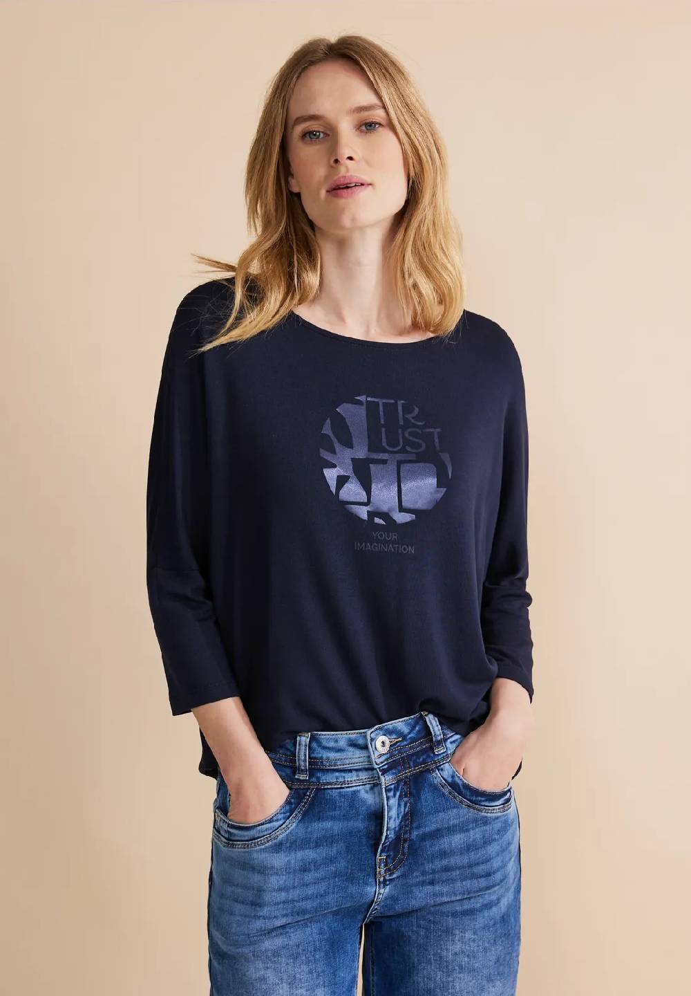 Street One Shirt mit Schimmer Print