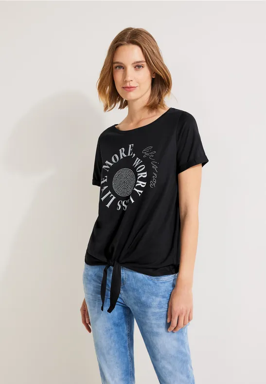 Street One Shirt Mit Steinchen Print