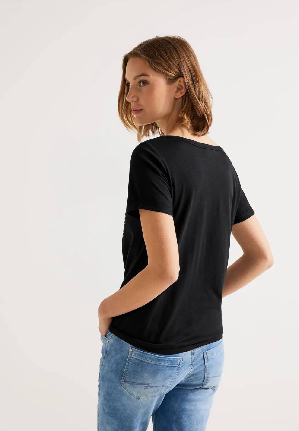 Street One Shirt Mit Steinchen Print