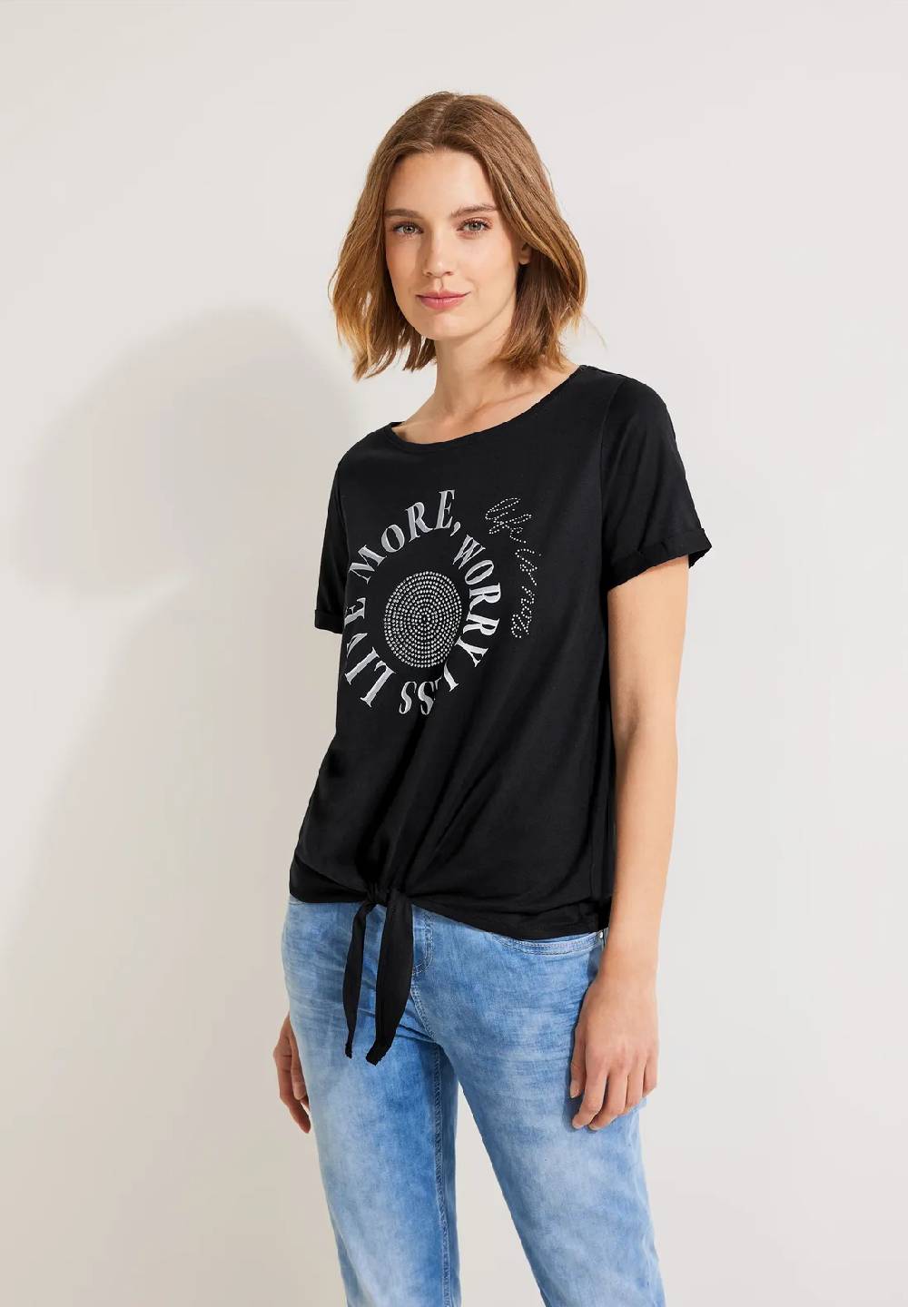 Street One Shirt mit Steinchen Print