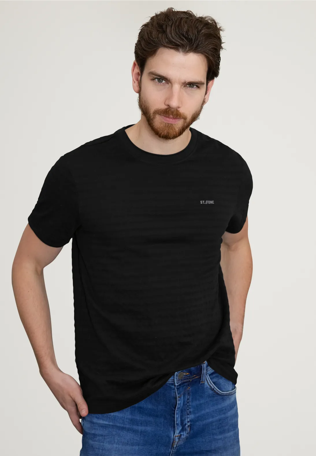 Street One Shirt mit Struktur Streifen