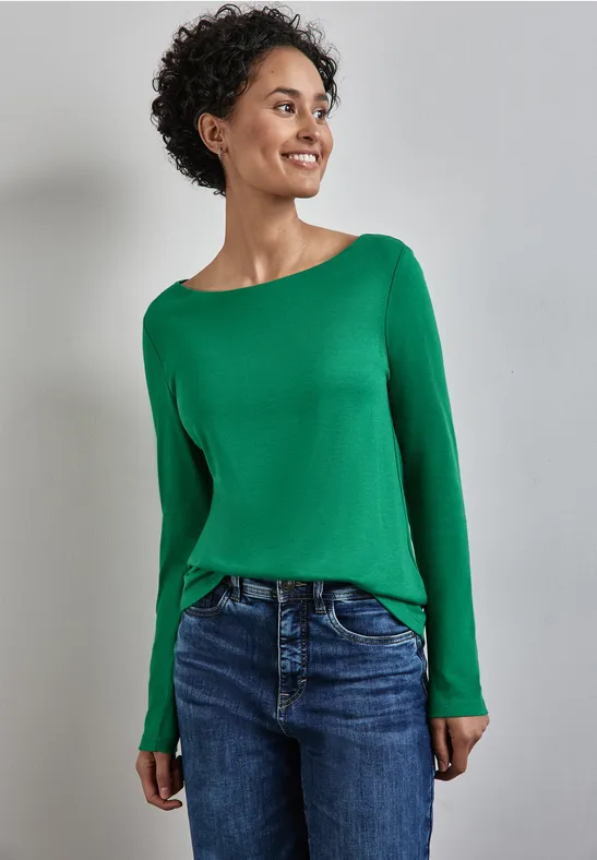 Street One Shirt Mit U-Boot-Ausschnitt