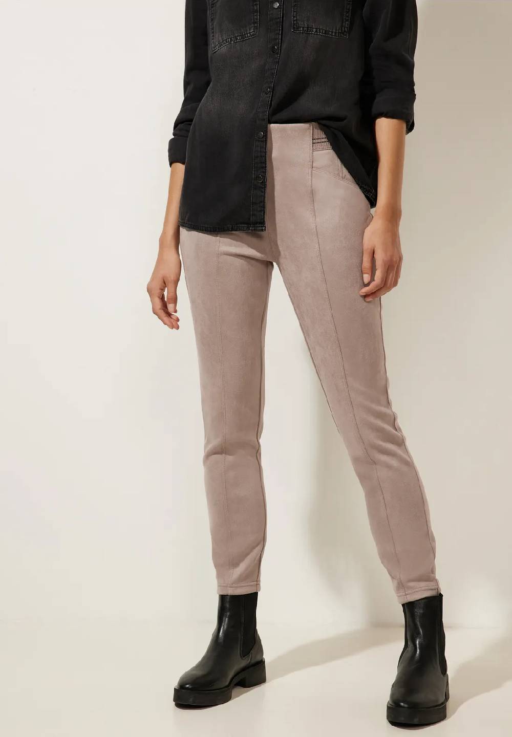 Street One Skinny Hose in Velour Optik - Style HOPE