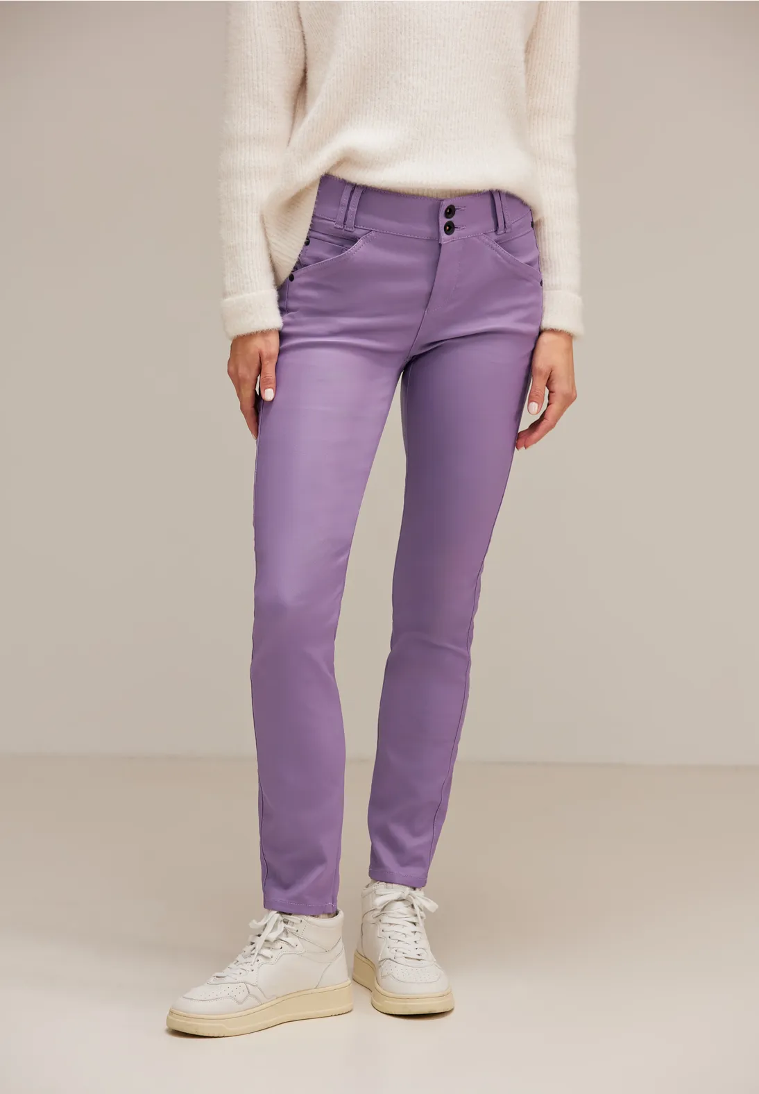 Street One Slim Fit Hose mit Coating - Style YORK