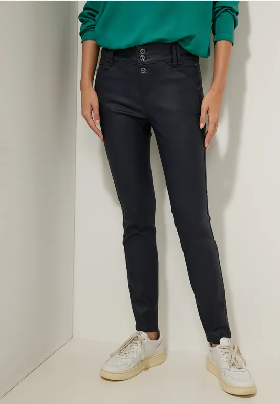 Street One Slim Fit Hose Mit Coating - Style YORK