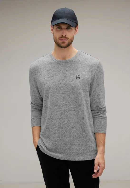 Street One Softes Melange Langarmshirt